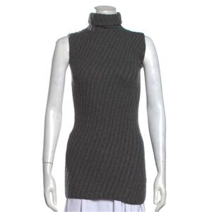 SOLD❣️Vintage Gucci Grey Rib Knit Turtleneck Sleeveless Dress/Vest